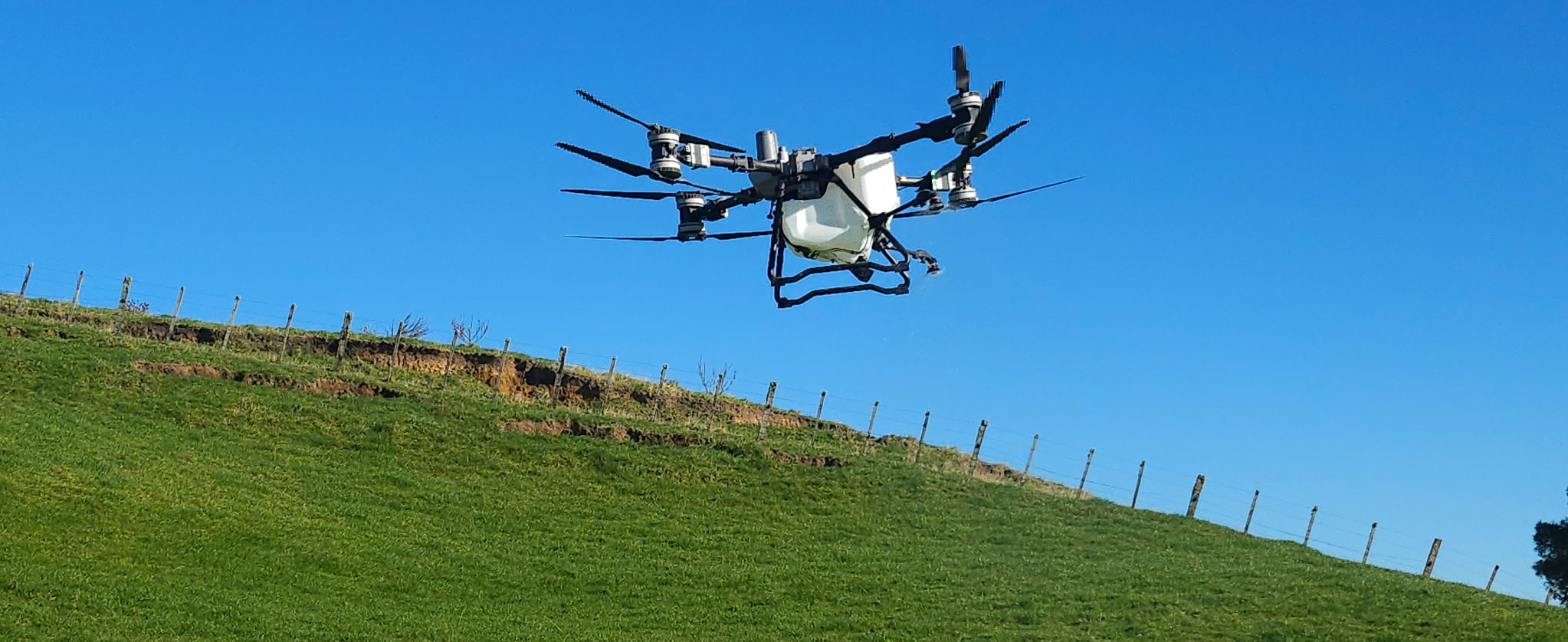 Aerial view of advanced contour following technology in action